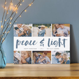 Cartão De Festividades Paz e Luz | Colagem de Fotos de Hanukkah