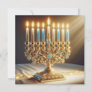 Cartão De Festividades Paz e Luz Hanukkah