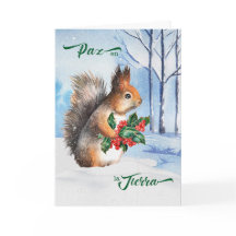 Paz em Esquilo de Natal Espanhol na Terra