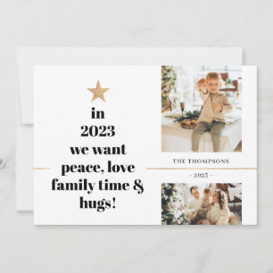 Cartão De Festividades Paz Minimalista Amor Família Abraços Múltipla Foto