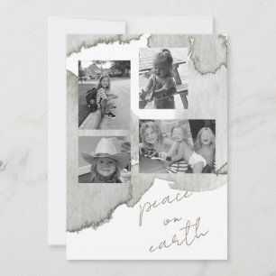 Cartão De Festividades Paz na Colagem Terra B/W Foto II