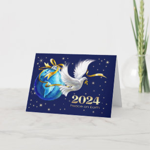Cartão De Festividades Paz na Terra. Ano Novo Personalizado 2024