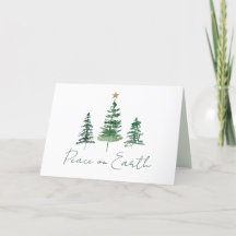 Paz na Terra Árvores de Pinheiro Aquarela Foto Fam