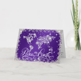 Cartão De Festividades Paz na Terra Diamantes Roxo Real PERSONALIZADO