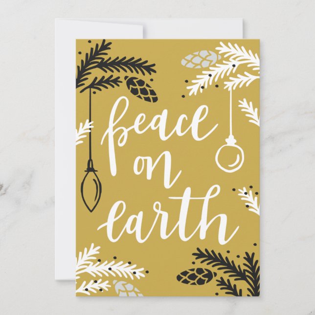 Cartão De Festividades Paz na Terra Escreva sua própria mensagem (Frente)