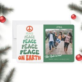 Cartão De Festividades Paz na Terra Fonte Retro Personalizada Foto Feriad