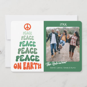Cartão De Festividades Paz na Terra Fonte Retro Personalizada Foto Feriad