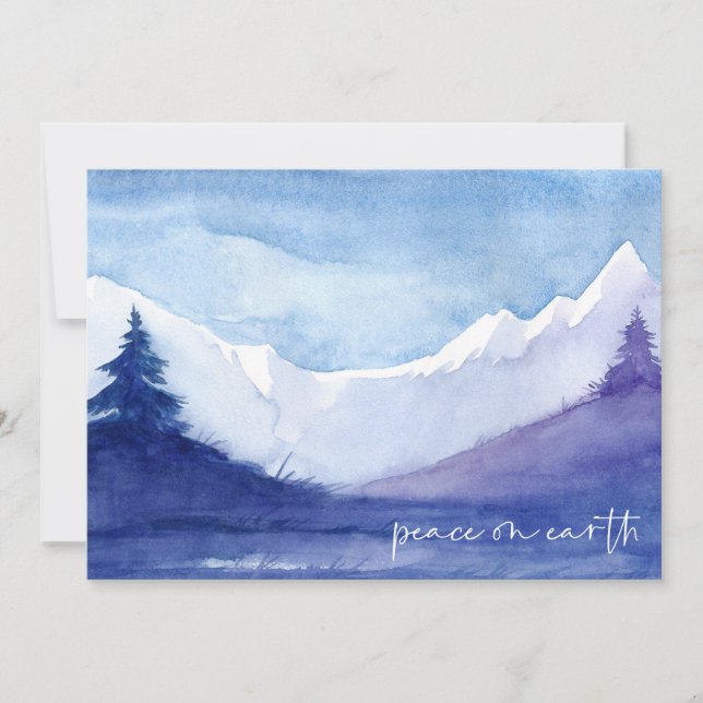 Cartão De Festividades Paz na Terra Foto da Cena de Neve de inverno (Frente)