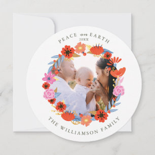 Cartão De Festividades Paz na Terra Foto de Arte Folclórica Bonito