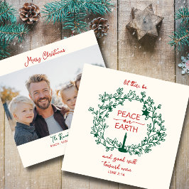 Cartão De Festividades Paz na Terra Ilustração da Escritura em Coroa de F