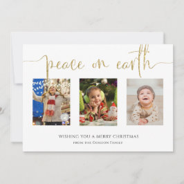 Cartão De Festividades Paz na Terra Natal 3 Foto Colagem Largura H