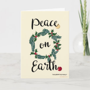 Cartão De Festividades Paz na Terra. Personalizável