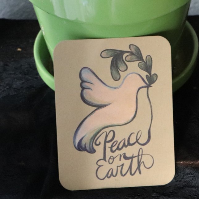 Cartão De Festividades Paz na Terra pomba da esperança arte pacífica (Criador carregado)