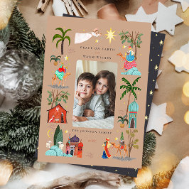 Cartão De Festividades Paz na Terra Três Homens Sábios Feriado de Natal