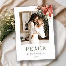 Paz Natal Poinsettia Bunch Foto Aquarela