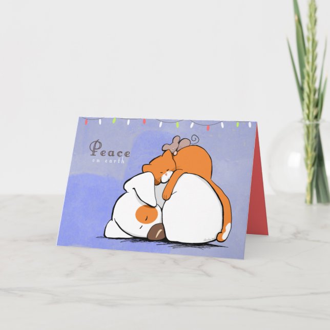 Cartão De Festividades Paz no feriado oxidado do remendo n da terra (Frente)