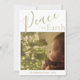 Cartão De Festividades Paz no mundo Foto Simples e Simples Natal