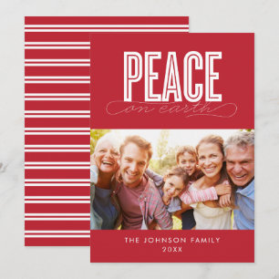 CARTÃO DE FESTIVIDADES PAZ NO NATAL DA FOTO DA FAMÍLIA TERRESTRE