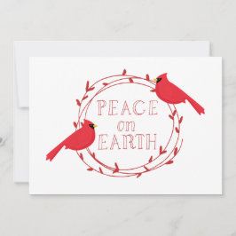 Cartão De Festividades Paz nos Cardinhos de Natal da Terra