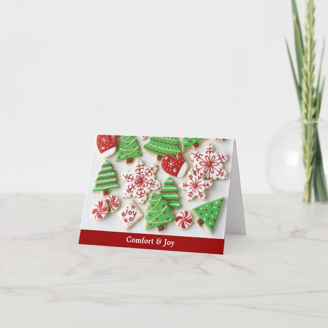 Cartão De Festividades Peace, Comfort, & Joy Christmas Card (Frente)