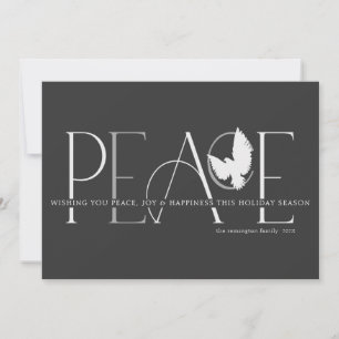 Cartão De Festividades Peace Dove Love Joy Black Holiday Card