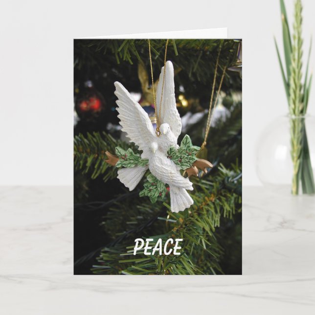 Cartão De Festividades Peace Doves Holiday Card (Frente)