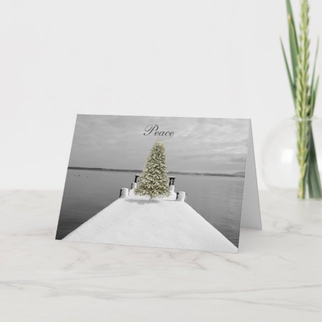 Cartão De Festividades Peace, Holiday Christmas Card (Frente)