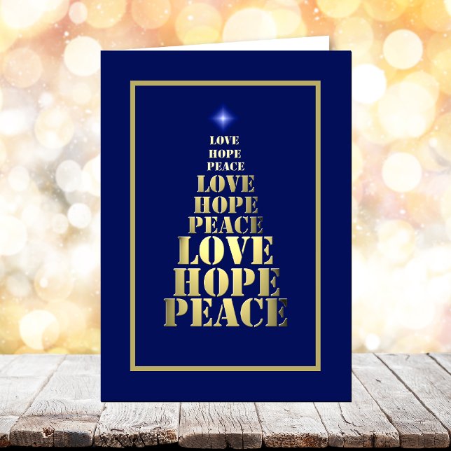 Cartão De Festividades Peace, Hope Love Unique Christmas Card (Criador carregado)