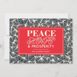 Cartão De Festividades Peace, Hope & Prosperity Paper Holiday Card