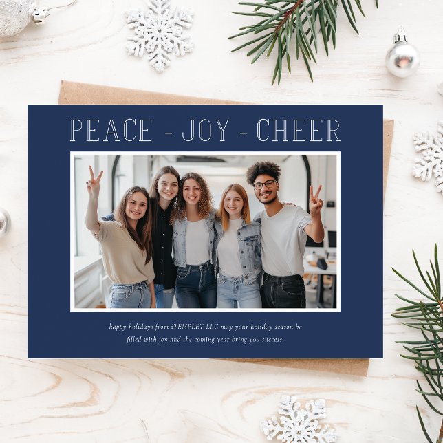 Cartão De Festividades Peace Joy Cheer Business Team Foto (Criador carregado)