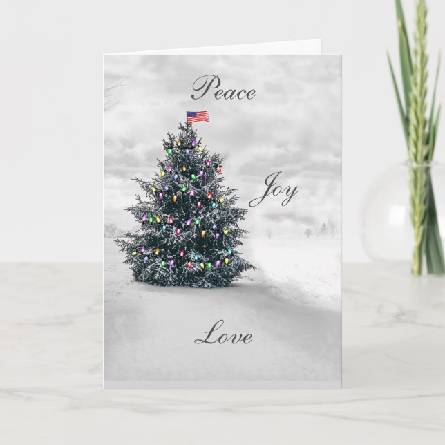Cartão De Festividades Peace, Joy & Love Christmas Cards (Frente)