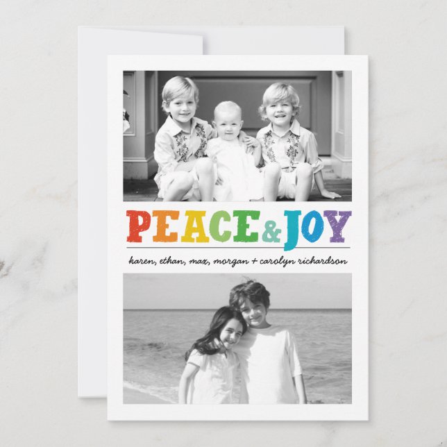 Cartão De Festividades Peace & Joy Multi x 2 (Frente)