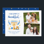 Cartão De Festividades Peace Love and Latkes Happy Hanukkah 2 Foto<br><div class="desc">Envie seus desejos com este Cartão com fotos de Férias que apresenta um Script Hanukkah e Símbolos de Férias Judaicas impressionantes para realçar sua mensagem de saudação.</div>