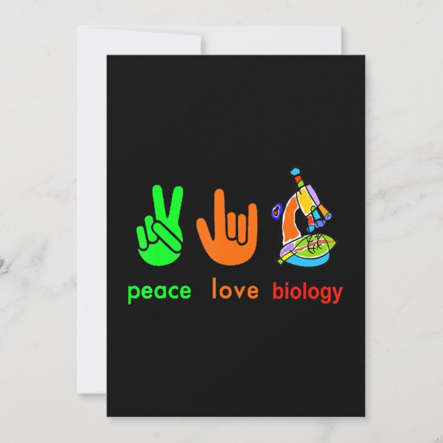 Cartão De Festividades Peace Love Biology Microscope Painter Science Tea (Frente)