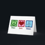 Cartão De Festividades Peace Love Debate Team<br><div class="desc">Um presente de Natal para a equipe de debate legal para todos os seus amigos de discurso e debates. Debate sobre Paz e Amor para pessoas que passam seu tempo debatendo tópicos políticos e eventos atuais.</div>