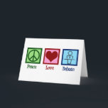 Cartão De Festividades Peace Love Debate Team<br><div class="desc">Um presente de Natal para a equipe de debate legal para todos os seus amigos de discurso e debates. Debate sobre Paz e Amor para pessoas que passam seu tempo debatendo tópicos políticos e eventos atuais.</div>