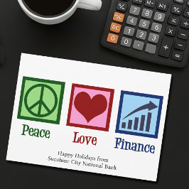 Cartão De Festividades Peace Love Finance Customable Bank Christmas