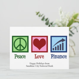 Cartão De Festividades Peace Love Finance Customable Bank Christmas
