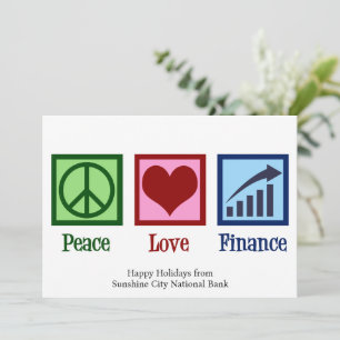 Cartão De Festividades Peace Love Finance Customable Bank Christmas