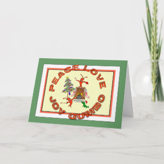 Cartão De Festividades Peace Love Gumbo Cajun Christmas