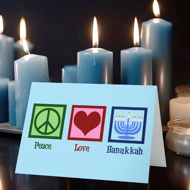 Cartão De Festividades Peace Love Hanukkah (Criador carregado)