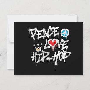 Cartão De Festividades Peace Love Hip Hop Dancing