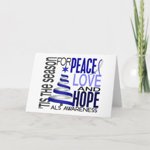 Cartão De Festividades Peace Love Hope Christmas Holiday ALS