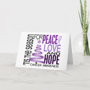 Cartão De Festividades Peace Love Hope Christmas Holiday Cancer