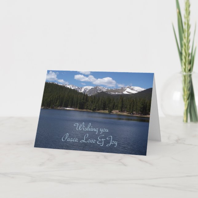 Cartão De Festividades Peace, Love & Joy Greeting Card (Frente)