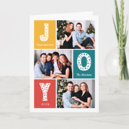 Cartão De Festividades Peace Love JOY Typografia Modern 3 Foto