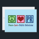 Cartão De Festividades Peace Love Public Relations PR Agency<br><div class="desc">Peace Love Public Relations holiday card for a PR representative that helps a company with their social presence. Peace Love PR present.</div>