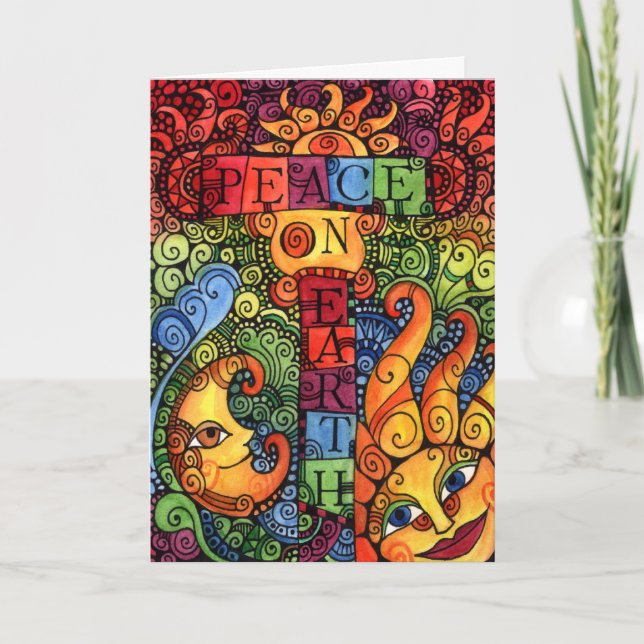 Cartão De Festividades Peace on Earth Christmas Card (Frente)