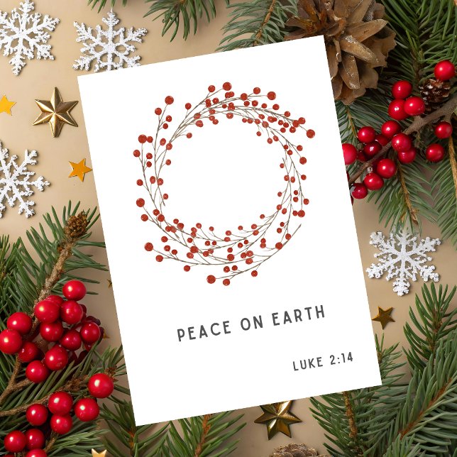 Cartão De Festividades Peace on Earth Christmas Folded Holiday Card (Criador carregado)