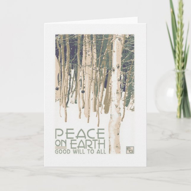 Cartão De Festividades Peace On Earth Craftsman Christmas Card (Frente)
